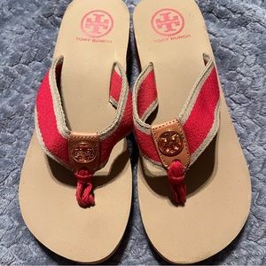Tory Burch size 7 women’s wedge flip flop sandal